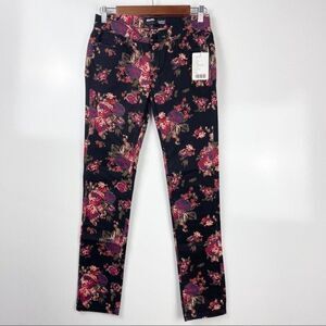 NEW Urban Outfitters BDG Women’s Cigarette Mid Rise Jeans Black Floral Size 25